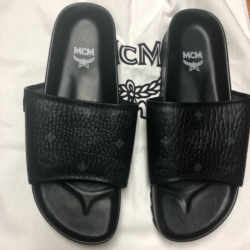 New MCM Mens Designer slippers with Dust Bag